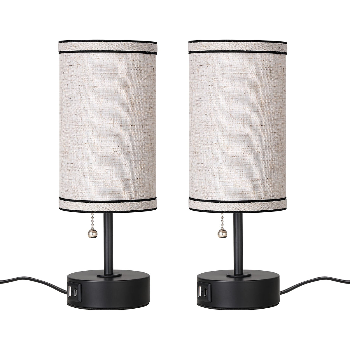 Lavisa - Small Bedside Table Lamps with USB Charging Ports