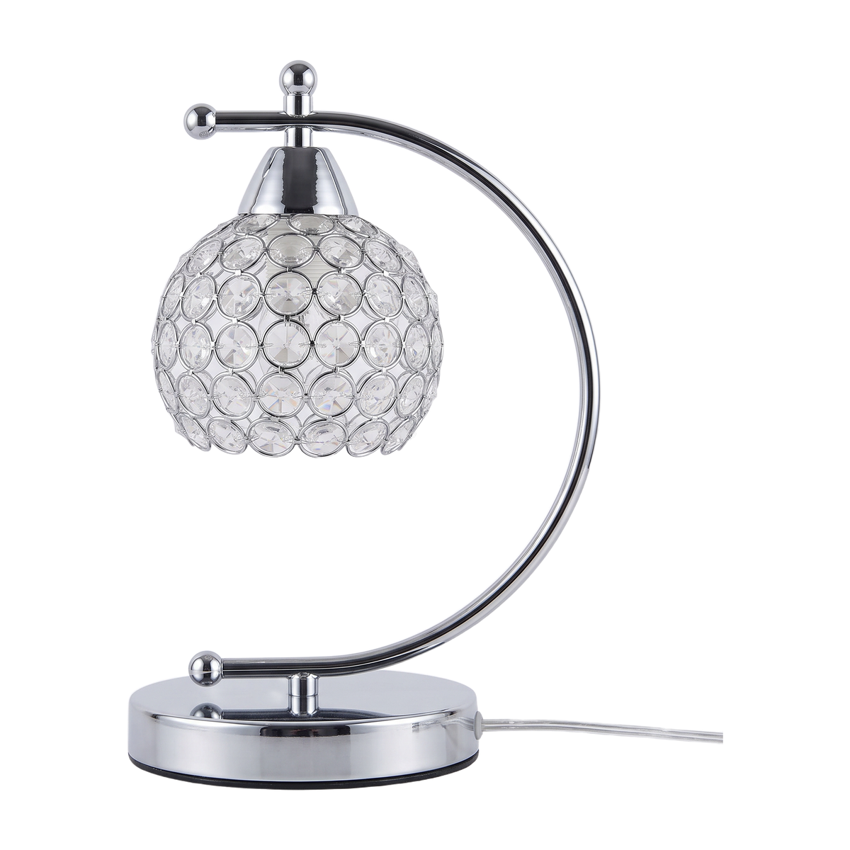 Lavisa - Crystal Table Lamp with Arched Arm and Inline Cord Switch