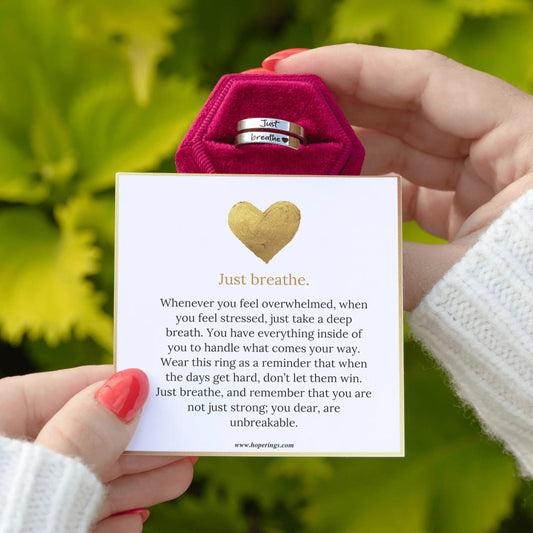 Lavisa - Just Breathe Mindfulness Adjustable Ring