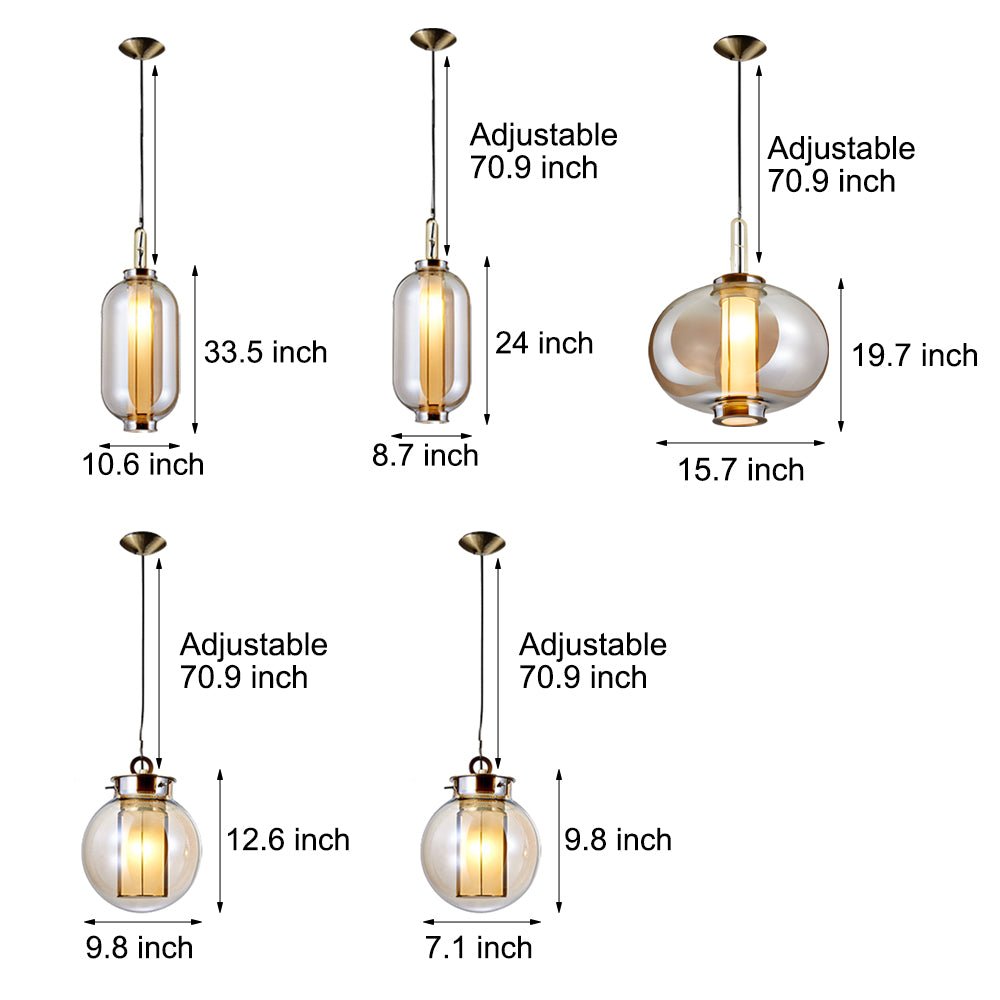 Lavisa - Amber Glass Pendant Light