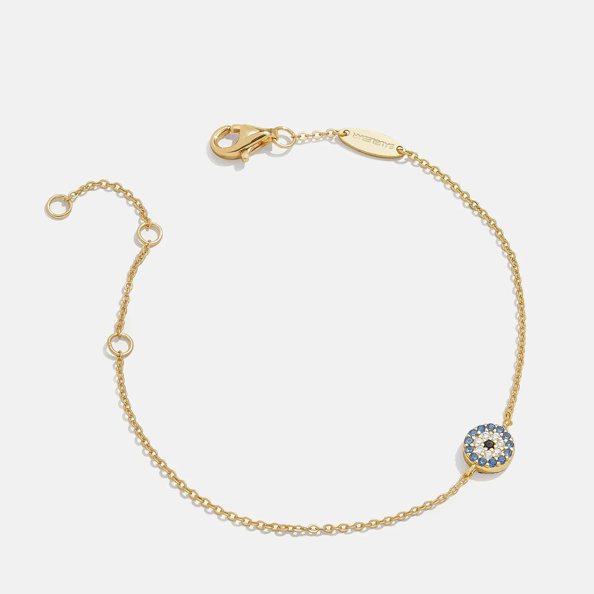 Lavisa 18K gold evil eye chain bracelet with pavé cubic zirconia
