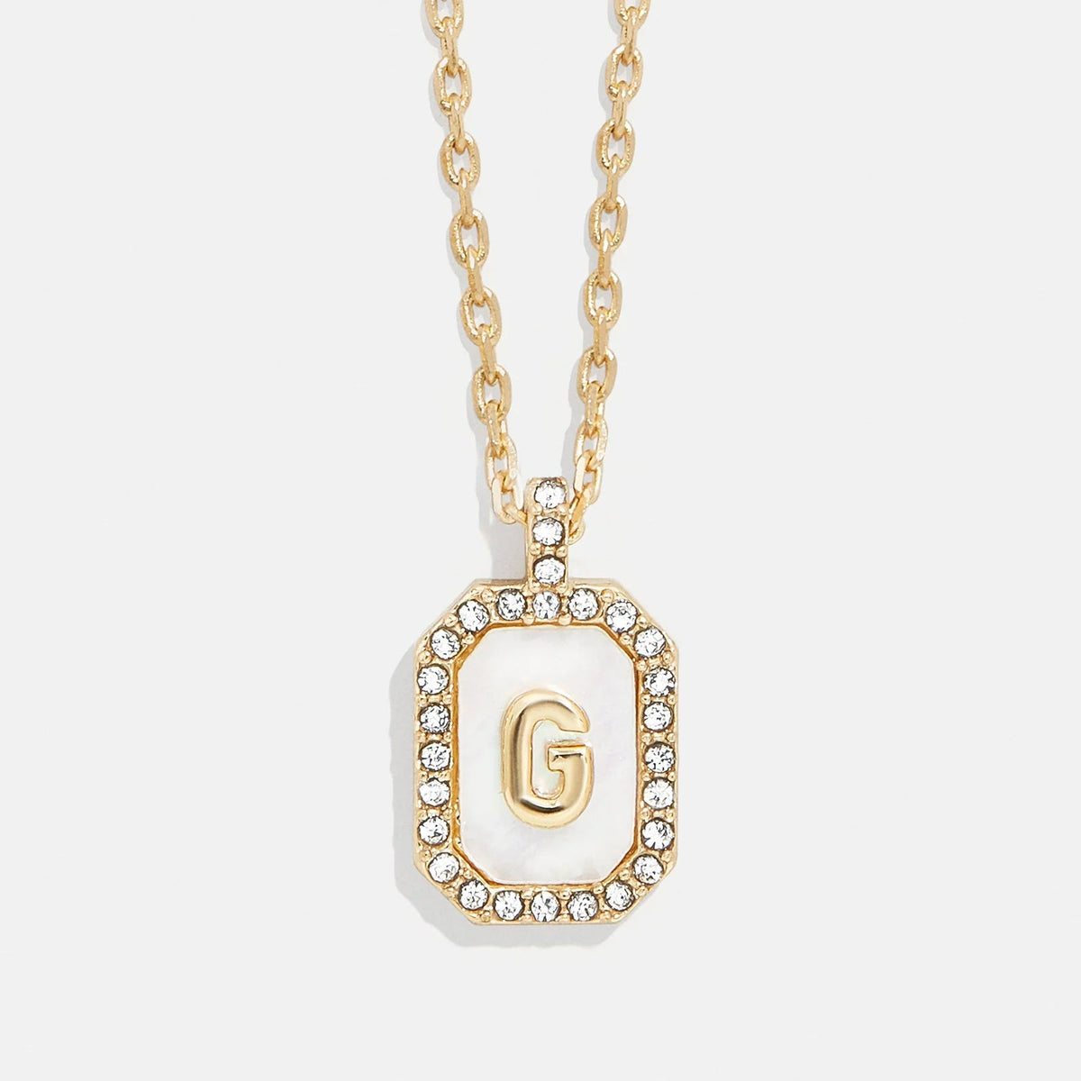 Lavisa - Initial Dog Tag Pendant Necklace With Mother Of Pearl - Product Gallery View 7