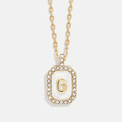 Lavisa - Initial Dog Tag Pendant Necklace With Mother Of Pearl - Product Gallery View 7