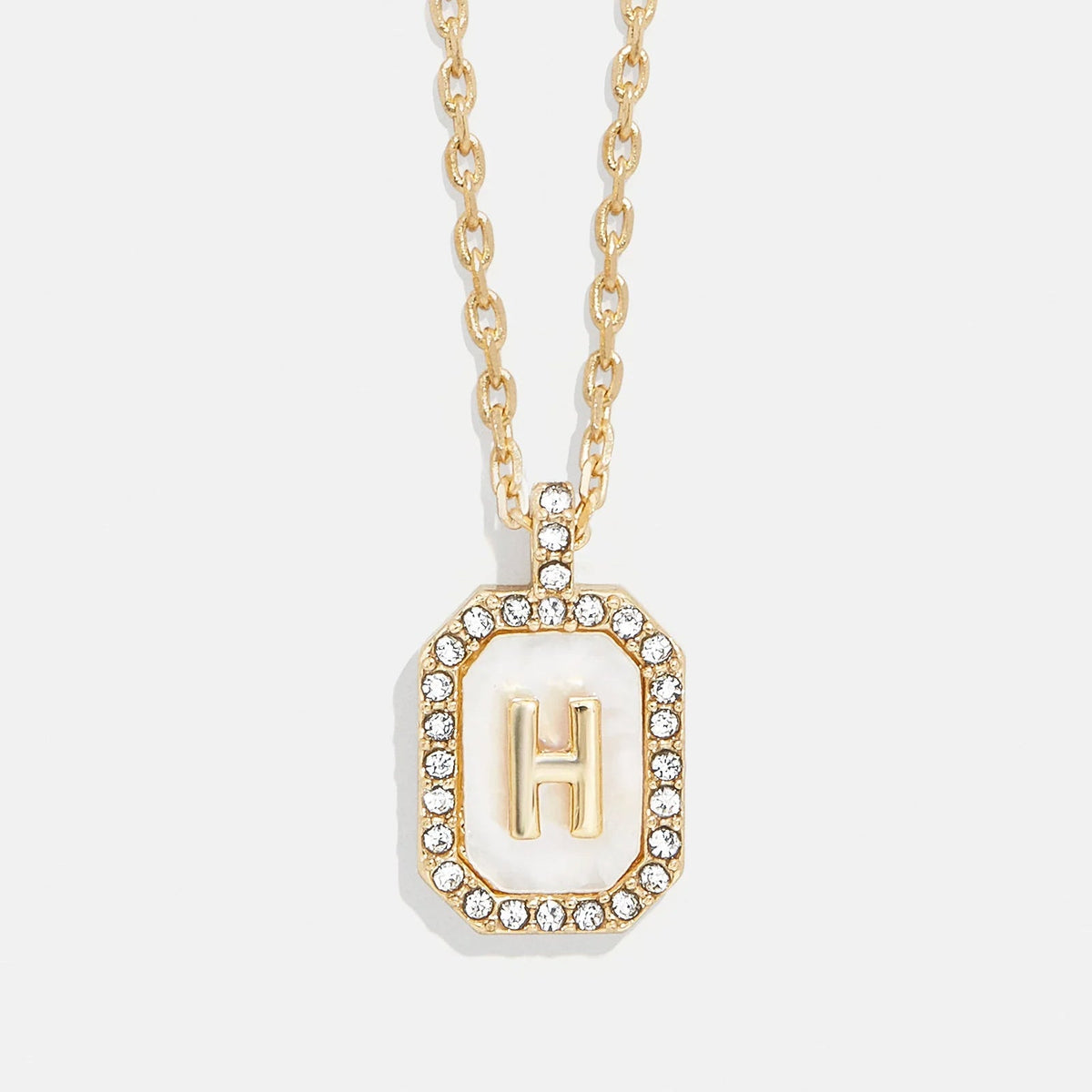 Lavisa - Initial Dog Tag Pendant Necklace With Mother Of Pearl - Product Gallery View 8