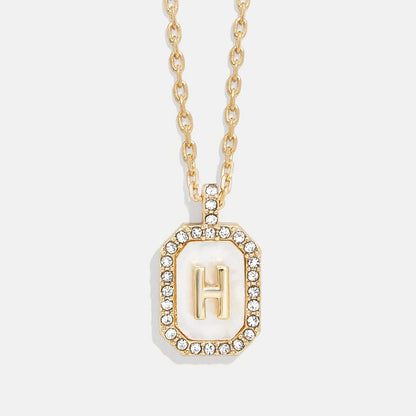 Lavisa - Initial Dog Tag Pendant Necklace With Mother Of Pearl - Product Gallery View 8