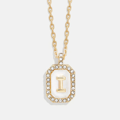 Lavisa - Initial Dog Tag Pendant Necklace With Mother Of Pearl - Product Gallery View 9
