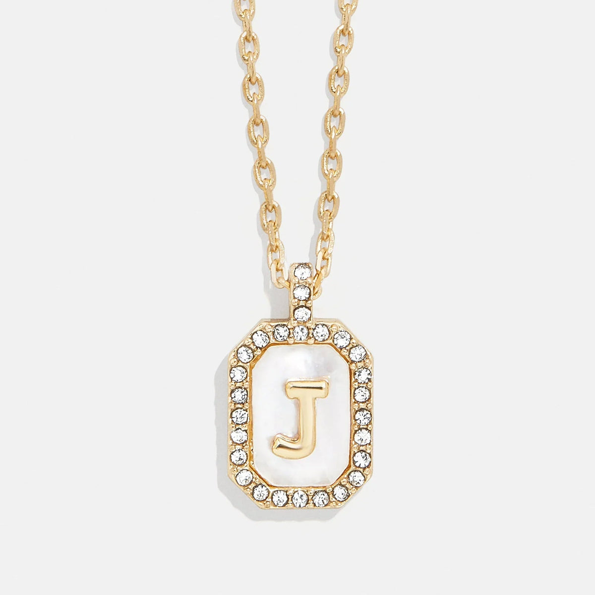 Lavisa - Initial Dog Tag Pendant Necklace With Mother Of Pearl - Product Gallery View 10