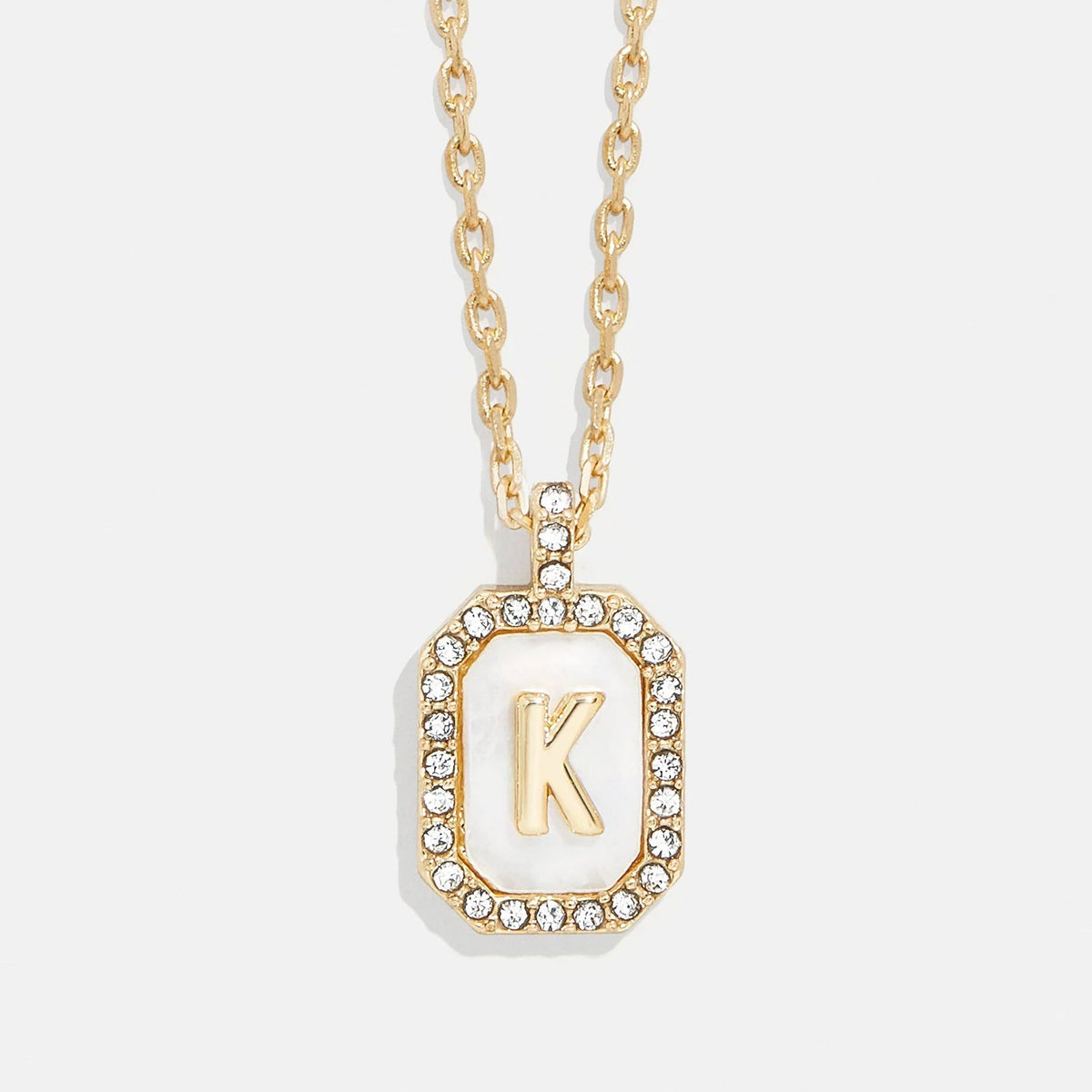 Lavisa - Initial Dog Tag Pendant Necklace With Mother Of Pearl - Product Gallery View 11