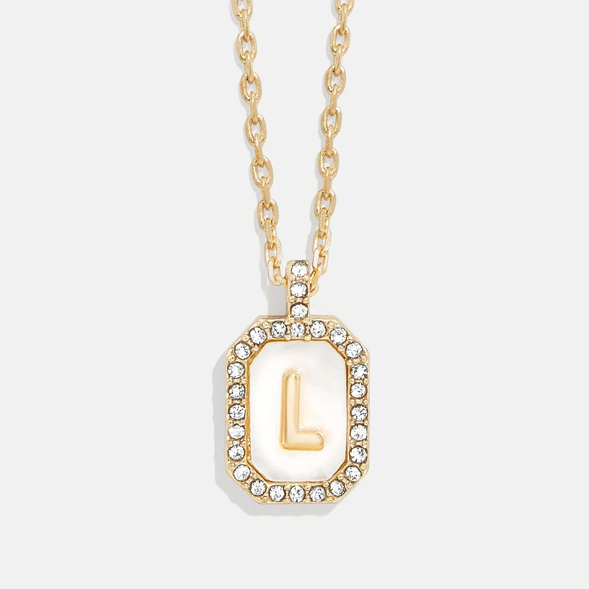Lavisa - Initial Dog Tag Pendant Necklace With Mother Of Pearl - Product Gallery View 12