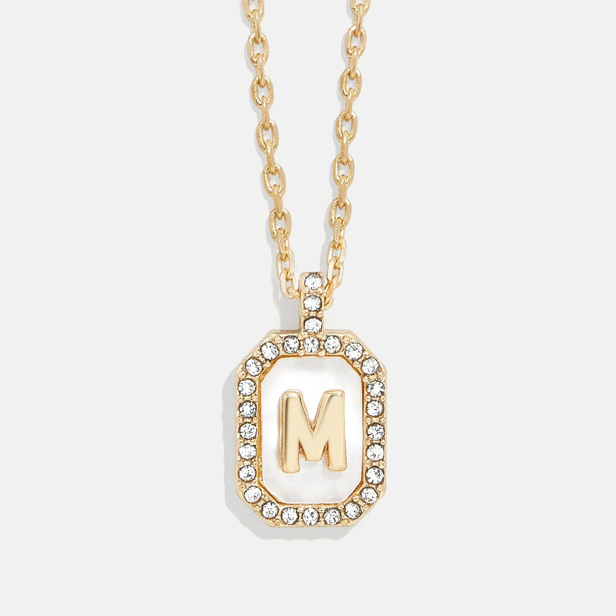 Lavisa - Initial Dog Tag Pendant Necklace With Mother Of Pearl - Product Gallery View 13