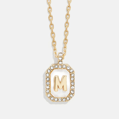 Lavisa - Initial Dog Tag Pendant Necklace With Mother Of Pearl - Product Gallery View 13