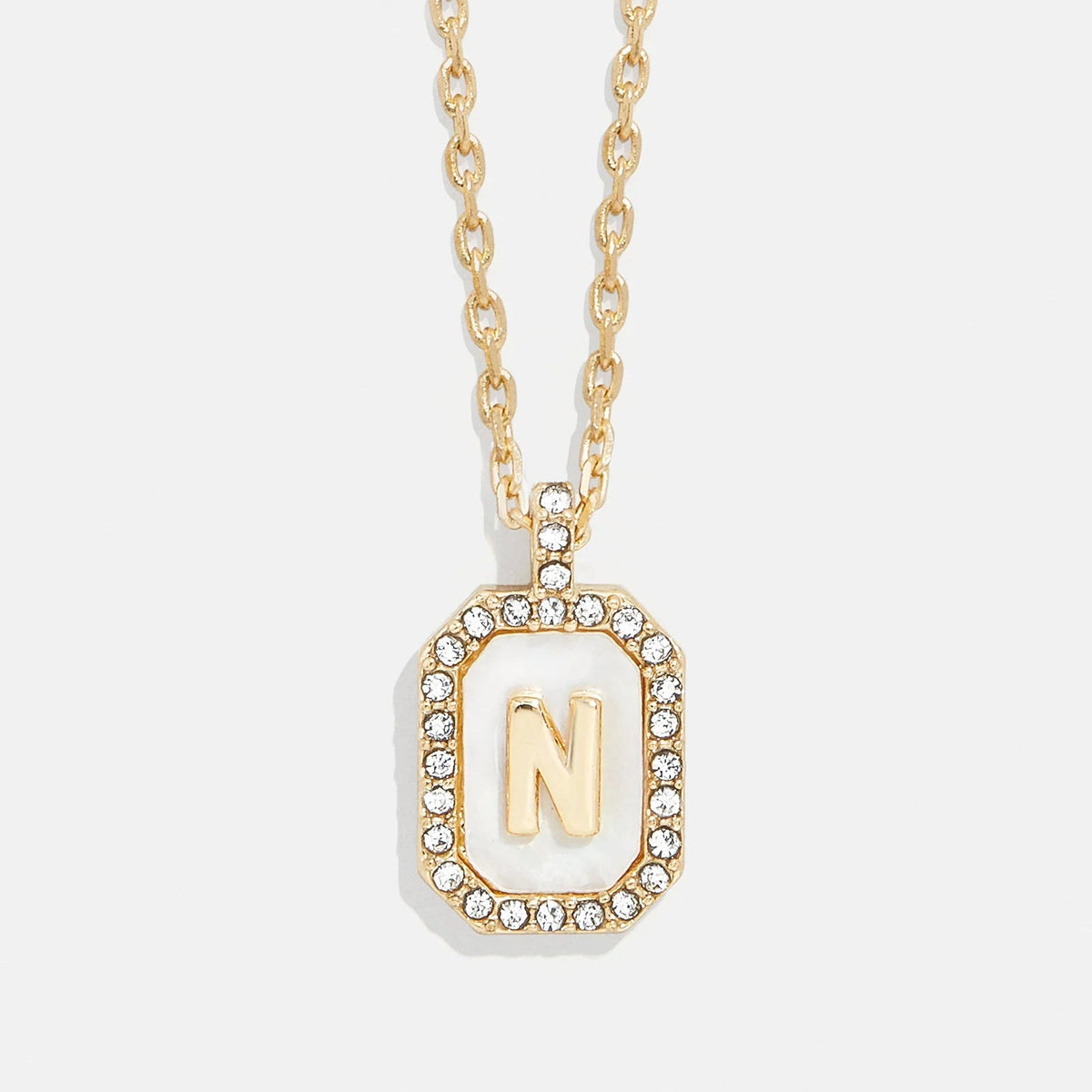 Lavisa - Initial Dog Tag Pendant Necklace With Mother Of Pearl - Product Gallery View 14