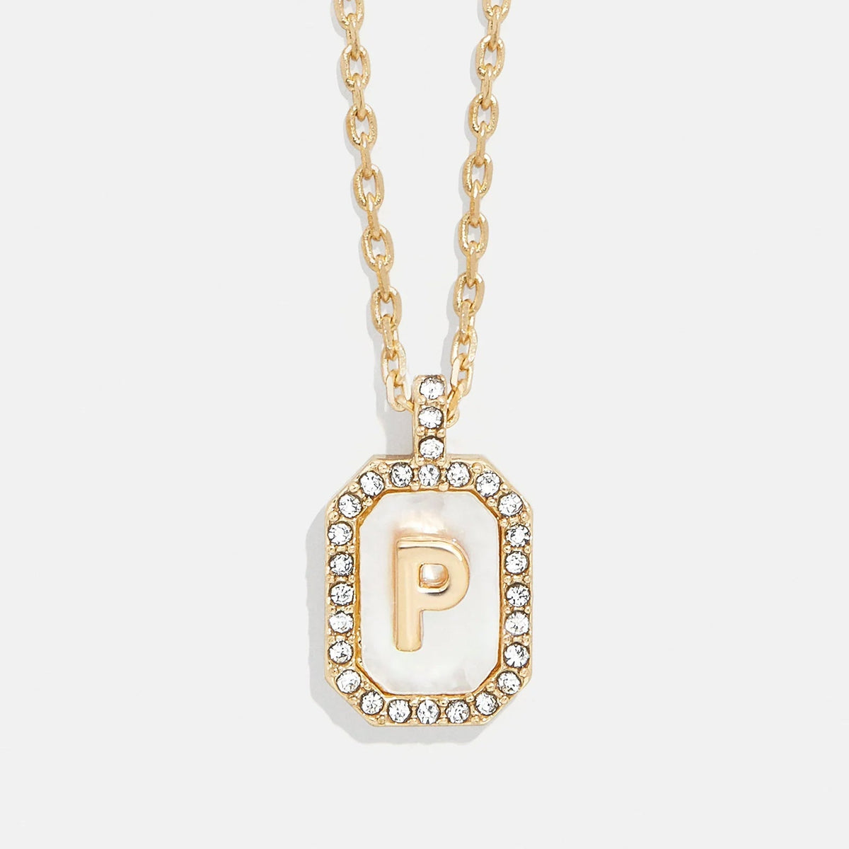 Lavisa - Initial Dog Tag Pendant Necklace With Mother Of Pearl - Product Gallery View 16