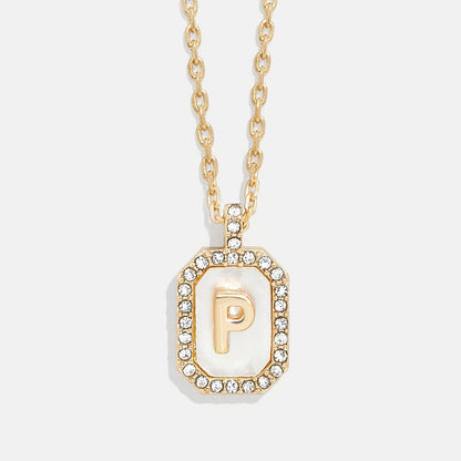 Lavisa - Initial Dog Tag Pendant Necklace With Mother Of Pearl - Product Gallery View 16