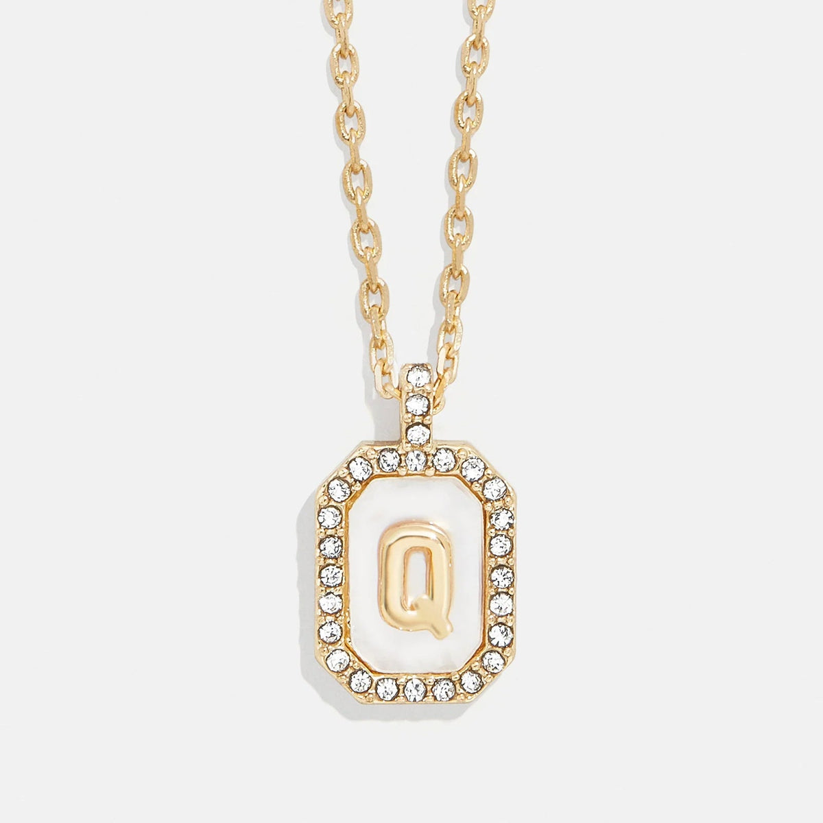 Lavisa - Initial Dog Tag Pendant Necklace With Mother Of Pearl - Product Gallery View 17