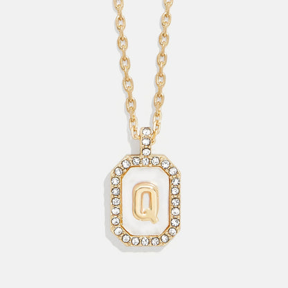 Lavisa - Initial Dog Tag Pendant Necklace With Mother Of Pearl - Product Gallery View 17