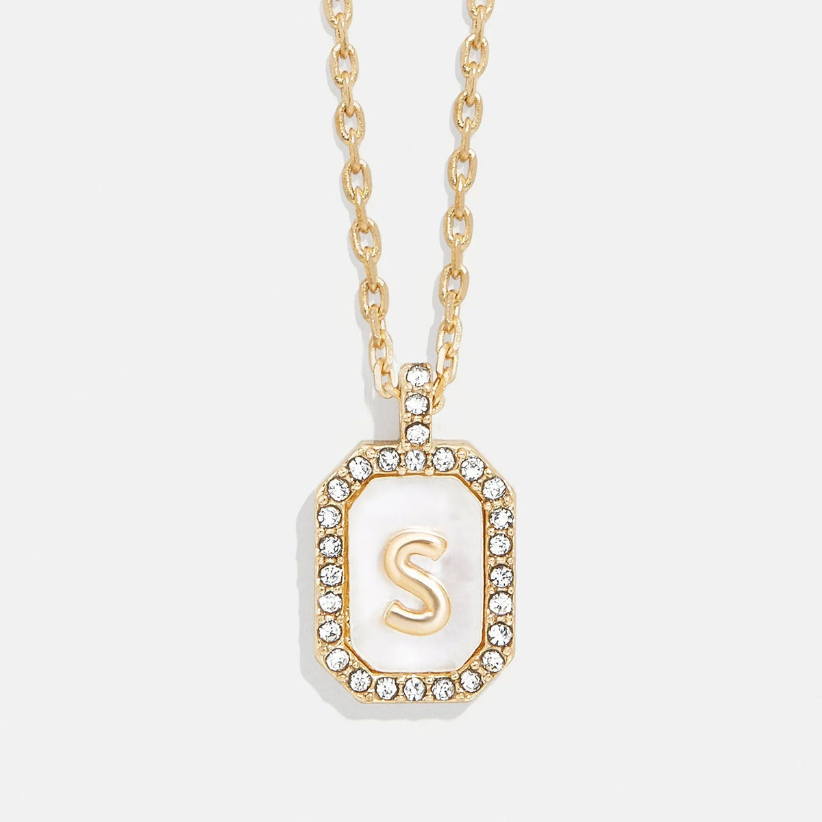 Lavisa - Initial Dog Tag Pendant Necklace With Mother Of Pearl - Product Gallery View 19