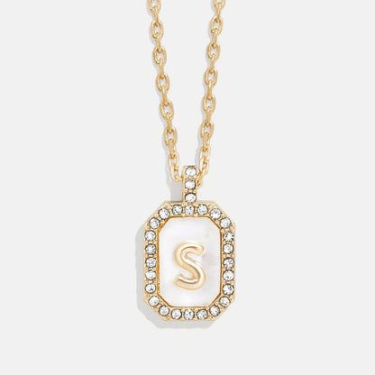 Lavisa - Initial Dog Tag Pendant Necklace With Mother Of Pearl - Product Gallery View 19