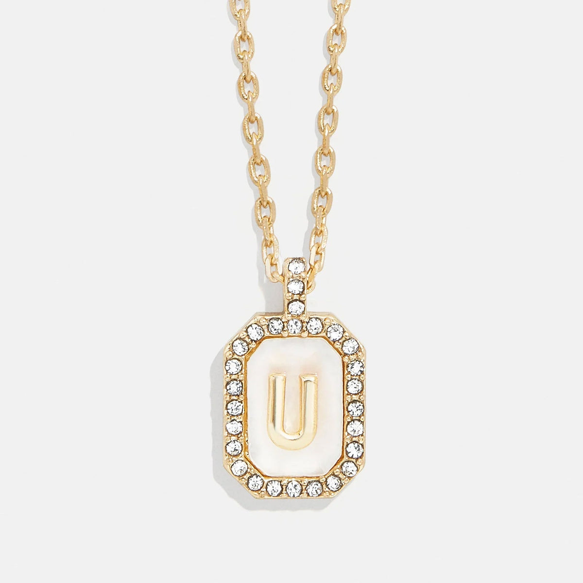 Lavisa - Initial Dog Tag Pendant Necklace With Mother Of Pearl - Product Gallery View 21