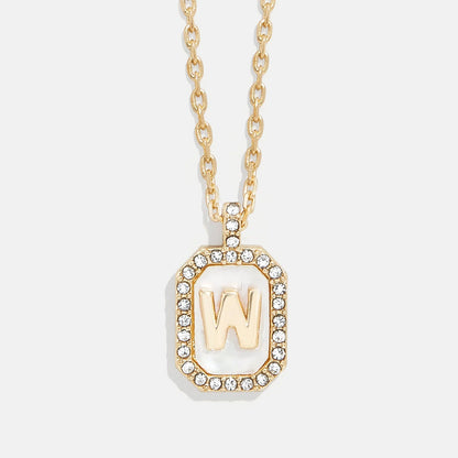 Lavisa - Initial Dog Tag Pendant Necklace With Mother Of Pearl - Product Gallery View 23