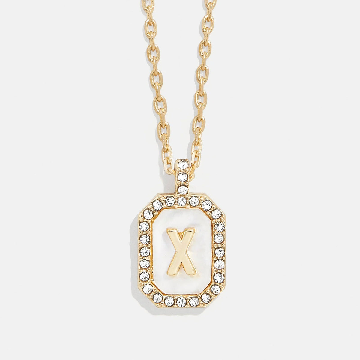 Lavisa - Initial Dog Tag Pendant Necklace With Mother Of Pearl - Product Gallery View 24
