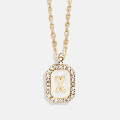 Lavisa - Initial Dog Tag Pendant Necklace With Mother Of Pearl - Product Gallery View 24