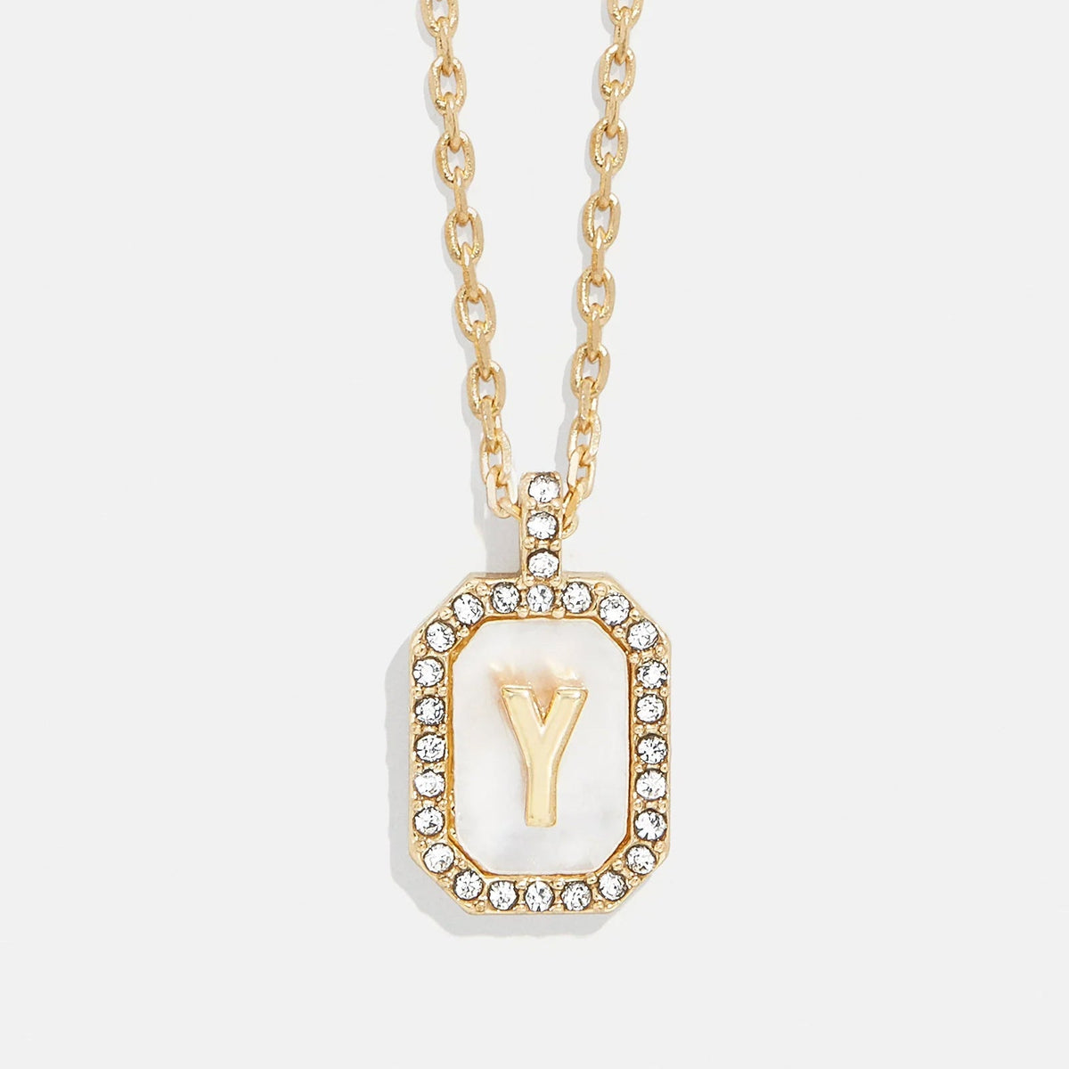 Lavisa - Initial Dog Tag Pendant Necklace With Mother Of Pearl - Product Gallery View 25