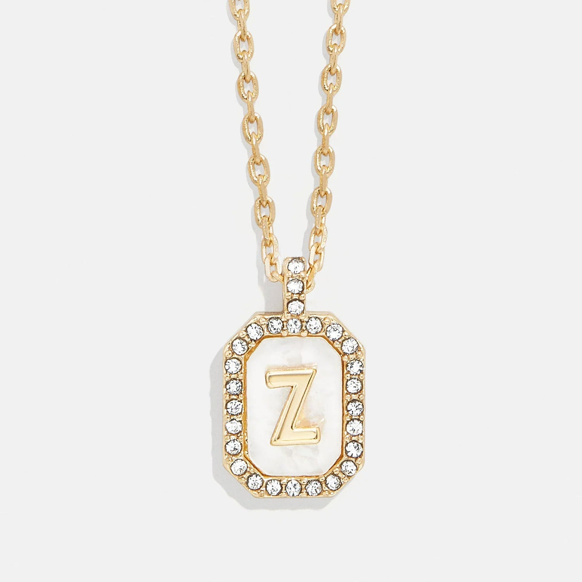 Lavisa - Initial Dog Tag Pendant Necklace With Mother Of Pearl - Product Gallery View 26