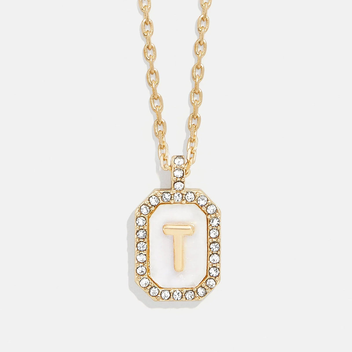 Lavisa - Initial Dog Tag Pendant Necklace With Mother Of Pearl - Product Gallery View 20