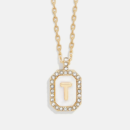 Lavisa - Initial Dog Tag Pendant Necklace With Mother Of Pearl - Product Gallery View 20