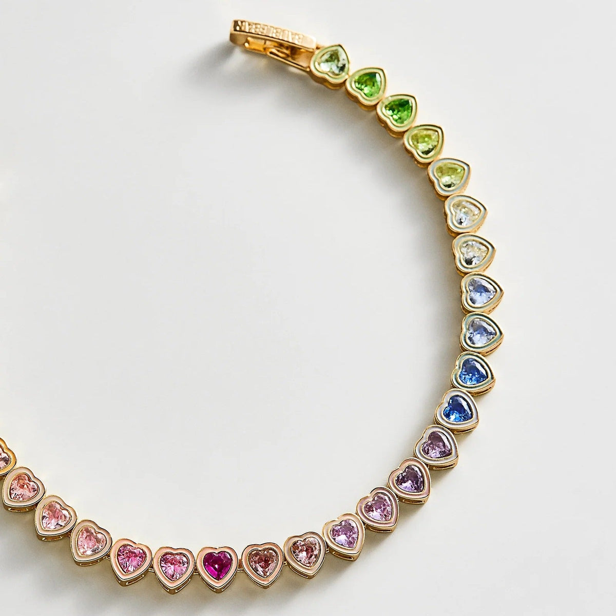 Lavisa - Rainbow Crystal Eternity Tennis Bracelet - On-Model & Scale View