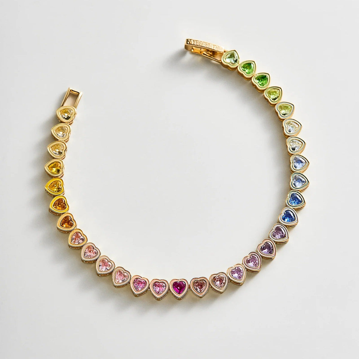 Lavisa rainbow crystal eternity tennis bracelet with colorful ombre stones