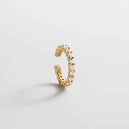 Lavisa gold ear cuff featuring sparkling pavé cubic zirconia stones