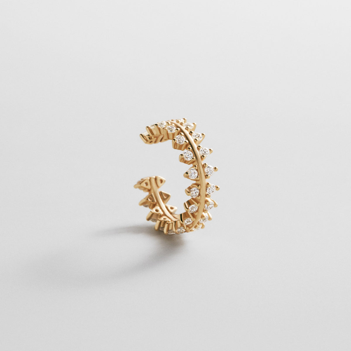 Lavisa Victoria 18K gold ear cuff encrusted with cubic zirconia stones