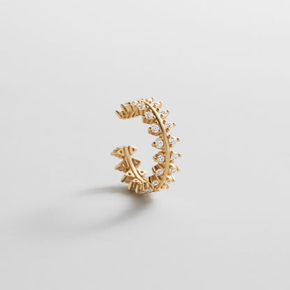 Lavisa Victoria 18K gold ear cuff encrusted with cubic zirconia stones
