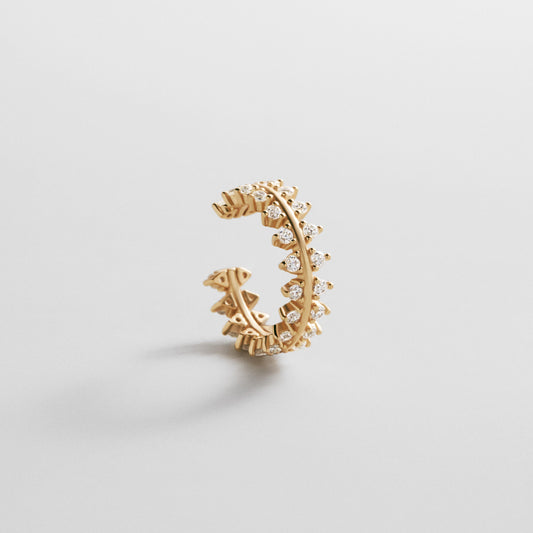 Lavisa Victoria 18K gold ear cuff encrusted with cubic zirconia stones