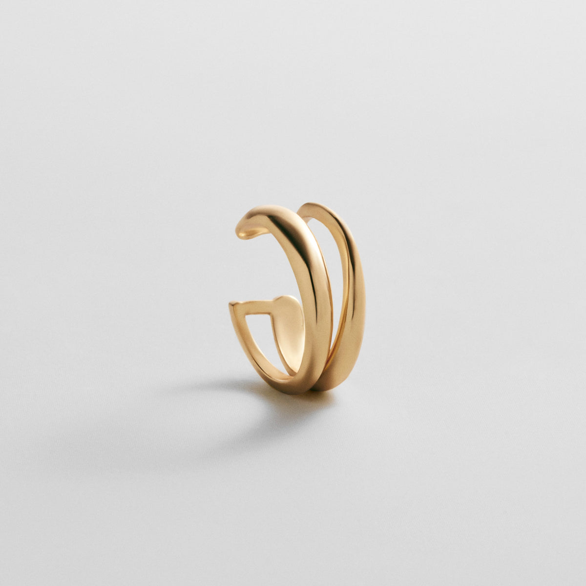 Lavisa modern double band gold ear cuff for non-pierced cartilage styling