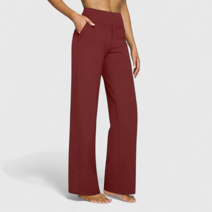 Lavisa - Womens Pull On Wide Waistband Pants with Pockets