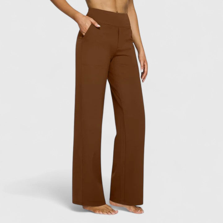 Lavisa - Womens Pull On Wide Waistband Pants with Pockets