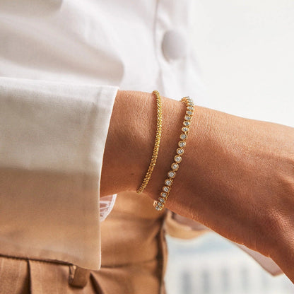 Lavisa - Amalie Bezel Crystal Tennis Bracelet - Clasp & Finish View