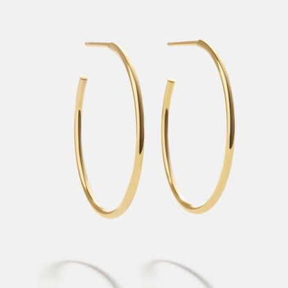 Lavisa 18K gold classic statement hoop earrings polished finish