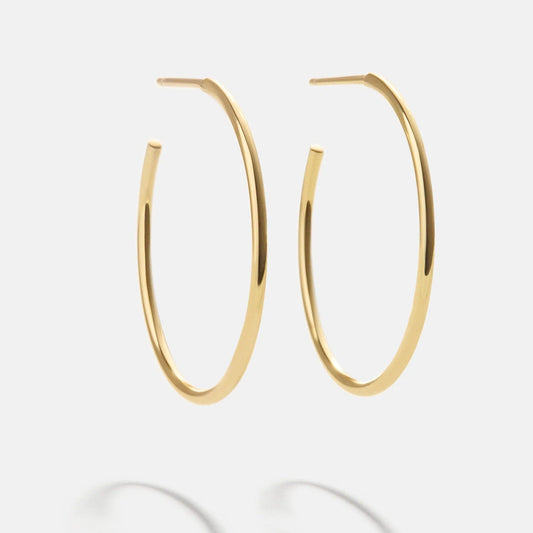 Lavisa 18K gold classic statement hoop earrings polished finish