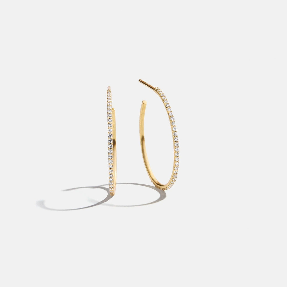 Lavisa 18K Gold Pavé Hoop Earrings 24MM with sparkling cubic zirconia stones