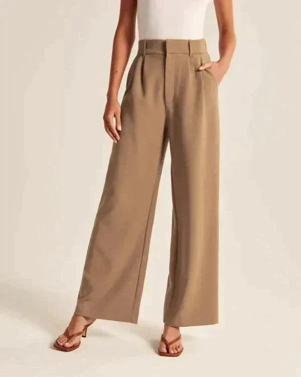 Lavisa - Women's Flowy Wide Leg Dress Pants - High Waist Tailored Trousers