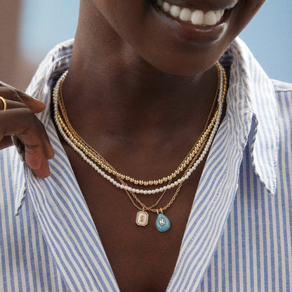 Lavisa - Beaded Statement Necklace Layering Jewelry - Detail & Styling View