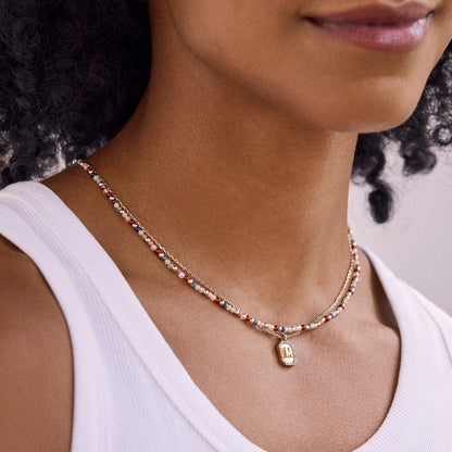 Lavisa - Initial Dog Tag Pendant Necklace With Mother Of Pearl - Product Gallery View 28