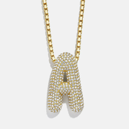 Lavisa - 3D Bubble Initial Necklace - Clasp & Finish View