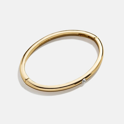 Lavisa - Classic Single Bezel Hinge Bangle - On-Model & Scale View