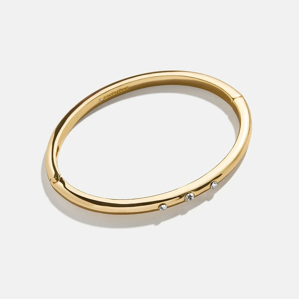 Lavisa - Classic Triple Bezel Hinge Bangle Bracelet - On-Model & Scale View
