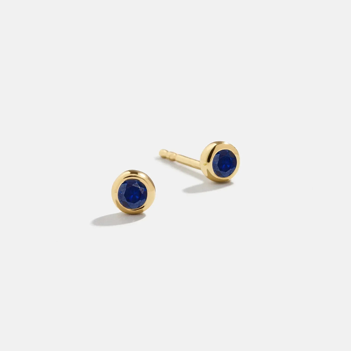 Lavisa Gold Birthstone Stud Earrings with brilliant colored crystals